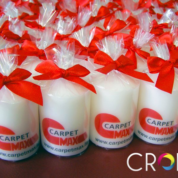 Christmas candles with logo