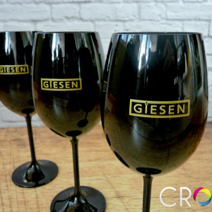 Glasses with logo Giesen, advertising agency