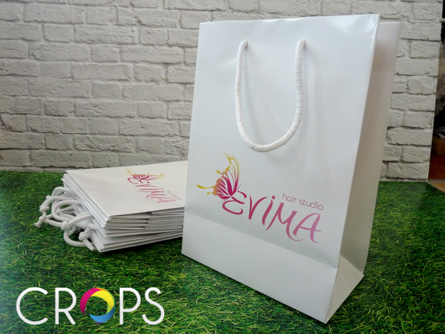 Paper Bags for Hair studio Evima, advertising agency